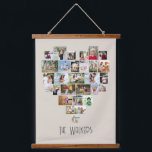 Hartvormig foto collage 29 Afbeeldingen Familienaa Hangend Wandkleed<br><div class="desc">De fotovertoning van de douane op grote muur die, verder gepersonaliseerd met uw familienaam hangt. Het fotomalplaatje toont uw afbeeldingen in een hart gevormd fotocollage die 29 afbeeldingen houdt. Uw foto's worden getoond in een mengeling van vierkant, landschap en portretformaten en, als u om het even welke problemen met plaatsing...</div>