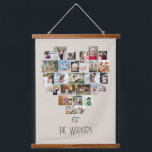 Hartvormig foto collage 29 Afbeeldingen Familienaa Hangend Wandkleed<br><div class="desc">De fotovertoning van de douane op grote muur die, verder gepersonaliseerd met uw familienaam hangt. Het fotomalplaatje toont uw afbeeldingen in een hart gevormd fotocollage die 29 afbeeldingen houdt. Uw foto's worden getoond in een mengeling van vierkant, landschap en portretformaten en, als u om het even welke problemen met plaatsing...</div>