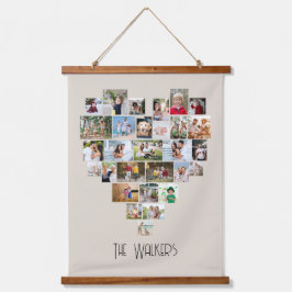 Hartvormig foto collage 29 Afbeeldingen Familienaa Hangend Wandkleed