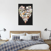 Hartvormig foto Collage 51 Afbeeldingen zwart Canvas Afdruk (Insitu (Slaapkamer))