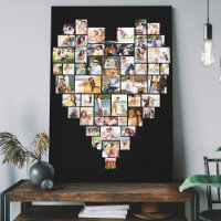 Hartvormig foto Collage 51 Afbeeldingen zwart