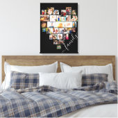 Hartvormig foto collage familie script canvas afdruk (Insitu (Slaapkamer))