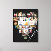 Hartvormig foto collage familie script canvas afdruk (Voorkant)