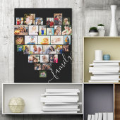 Hartvormig foto collage familie script canvas afdruk