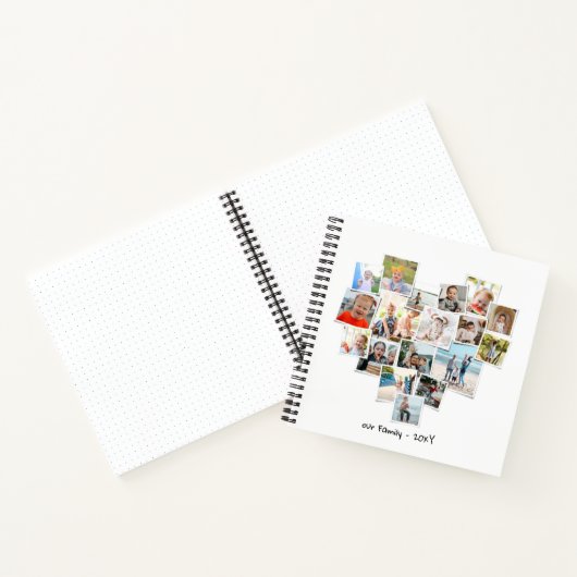 Hartvormig foto-collage mooie familieagenda notitieboek (Binnen)