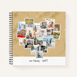 Hartvormig foto-collage mooie familieagenda notitieboek