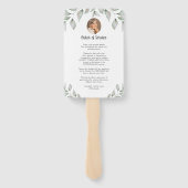 Hartvormig foto groen herinneringsprogramma handwaaier (Achterkant)