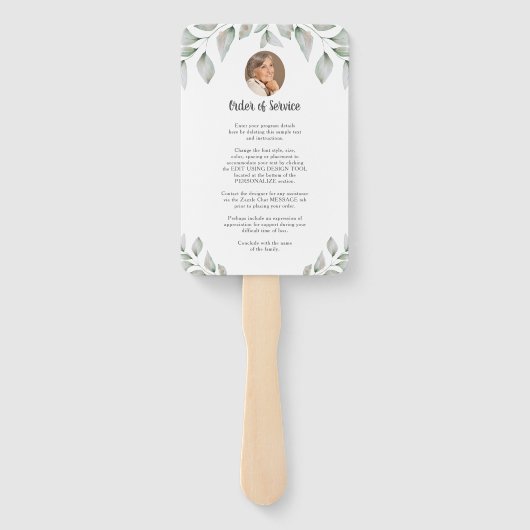 Hartvormig foto groenprogramma herdenking handwaaier (Achterkant)