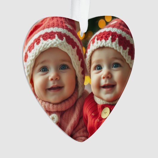 Hartvormig foto-Ornament Ornament (voorkant)