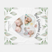 Hartvormig fotocollage Beste oma ooit Fleece Deken (Voorkant (Horizontaal))