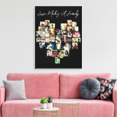 Hartvormig fotocollage mozaïek grid afbeelding canvas afdruk (Insitu (Woonkamer))