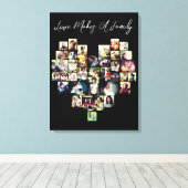 Hartvormig fotocollage mozaïek grid afbeelding canvas afdruk (Insitu (Houten vloer))