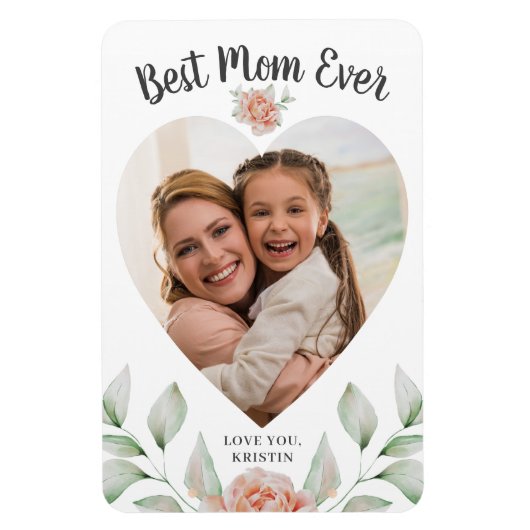 Hartvormig fotoscript Beste mama ooit Magneet (Verticaal)
