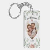 Hartvormig fotoscript Beste mama ooit Sleutelhanger (Voorkant Links)