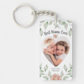 Hartvormig fotoscript beste Nana ooit Sleutelhanger (Voorkant)