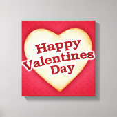 Hartvormig Gelukkig Valentijnsdag Tekstontwerp Canvas Afdruk (Voorkant)