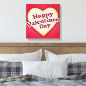 Hartvormig Gelukkig Valentijnsdag Tekstontwerp Canvas Afdruk (Insitu (Slaapkamer))