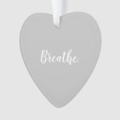 Hartvormig grijs ademhalingskerstornament ornament (voorkant)