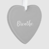 Hartvormig grijs ademhalingskerstornament ornament (voorkant)