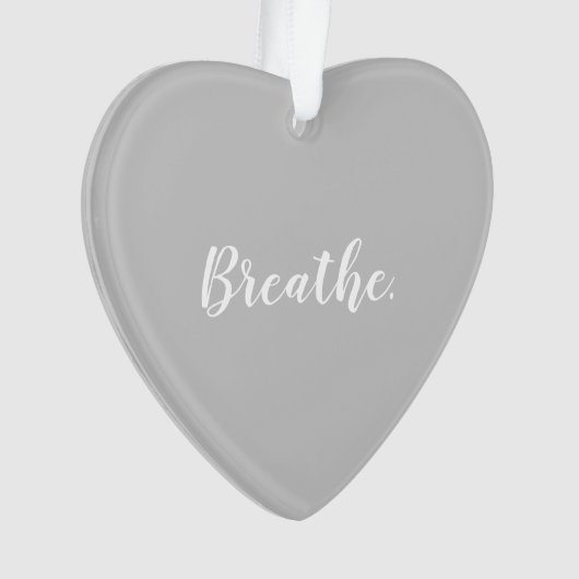 Hartvormig grijs ademhalingskerstornament ornament (voorkant)