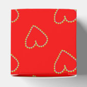 Hartvormig hart op rood bedankdoosjes (Bovenkant)