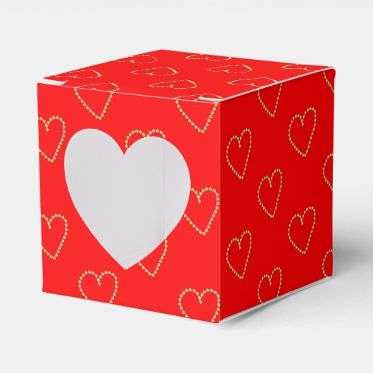 Hartvormig hart op rood bedankdoosjes (Voorkant Zijde)