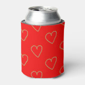 Hartvormig hart op rood blikjeskoeler (Blikje Voorkant)