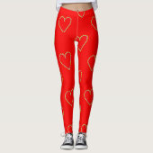 Hartvormig hart op rood leggings (Voorkant)