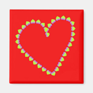 Hartvormig hart op rood magneet