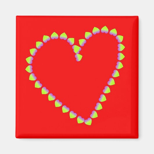 Hartvormig hart op rood magneet (Voorkant)