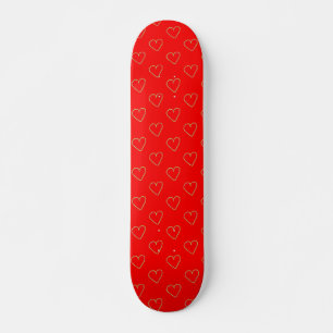 Hartvormig hart op rood persoonlijk skateboard