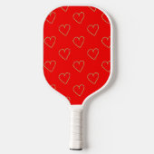 Hartvormig hart op rood pickleball paddle (Achterkant)