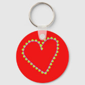 Hartvormig hart op rood sleutelhanger (Voorkant)