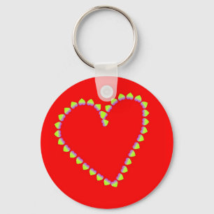 Hartvormig hart op rood sleutelhanger
