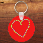 Hartvormig hart op rood sleutelhanger (Voorkant)