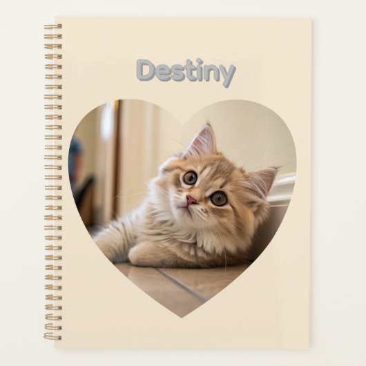 Hartvormig kat ontwerp planner (Voorkant)