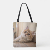 Hartvormig kat ontwerp tote bag (Achterkant)