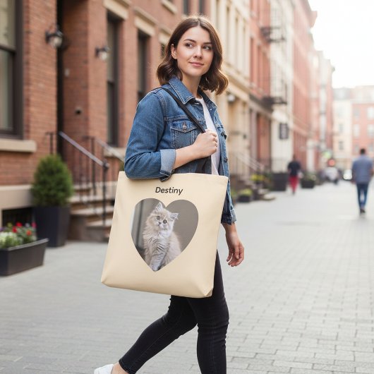 Hartvormig kat ontwerp tote bag