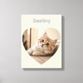 Hartvormig Kattendesign Canvas Afdruk (Voorkant)