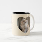 Hartvormig Kattendesign Tweekleurige Koffiemok (Voorkant rechts)