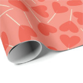 Hartvormig Lollipop Suckers Roze Rood Sinaasappel Cadeaupapier (Rol Hoek)