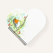 Hartvormig Notitieboek met Waterverf Robin (Voorkant)