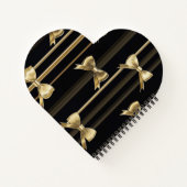 Hartvormig Notitieboek met zwarte basis en Golden  (Achterkant)