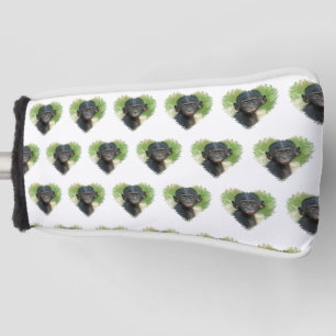 Hartvormig ontwerp met Bonobo Baby Ape Golfheadcover