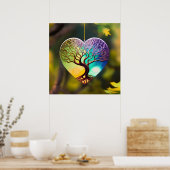 Hartvormig Ornament van het leven Poster (Keuken)