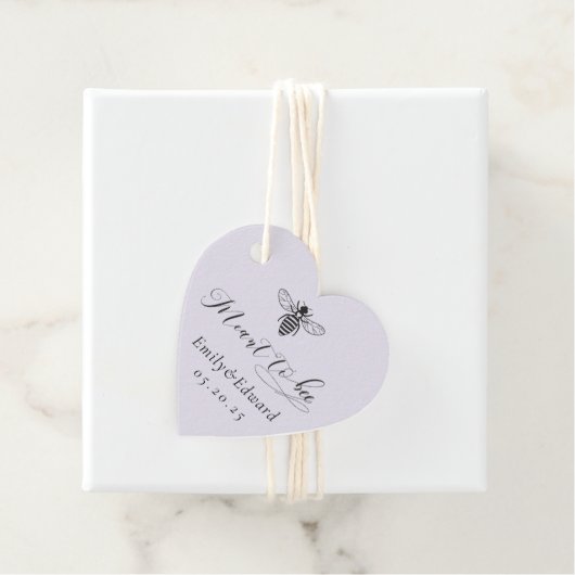 Hartvormig Paarse bedoeld voor bijenbruiloft Bedankjes Labels (In situ)