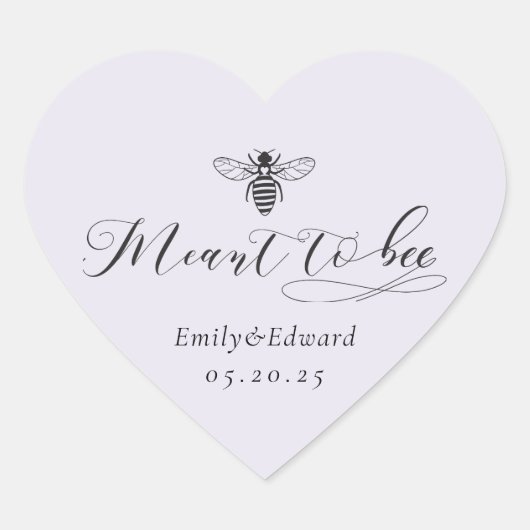 Hartvormig Paarse bedoeld voor bijenbruiloft Hart Sticker (Voorkant)