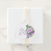 Hartvormig Paarse lavendel bloemenbruiloft | Bedankjes Labels (In situ)