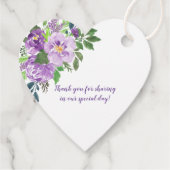 Hartvormig Paarse lavendel bloemenbruiloft | Bedankjes Labels (Achterkant)