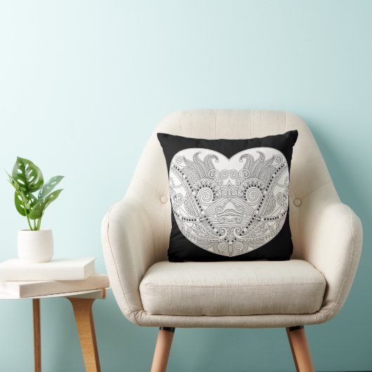 Hartvormig patroon kussen (Stoel)